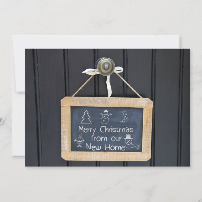 Nouvelle adresse Tableau noir - Carte de Noël (Devant)