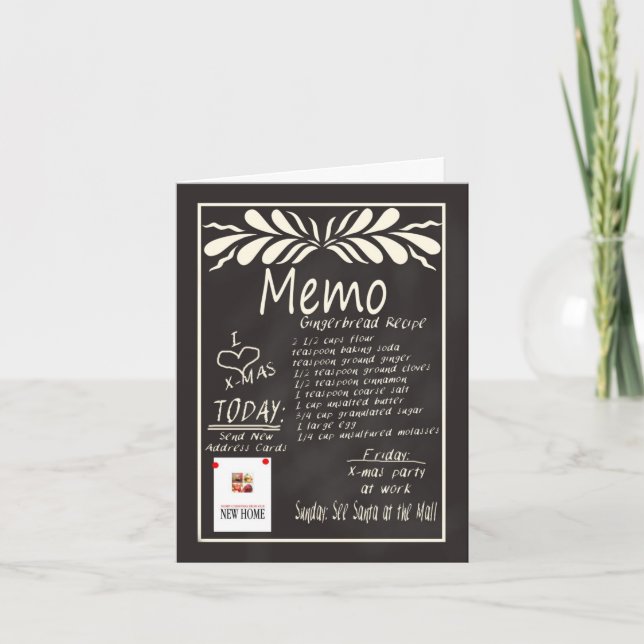 Nouvelle adresse Tableau noir - Carte de Noël (Devant)