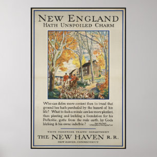 Nouvelle-Angleterre Poster Vintage voyage Annonces