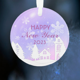 Nouvelle Année 2023 Maison Blanche Violette Noël J