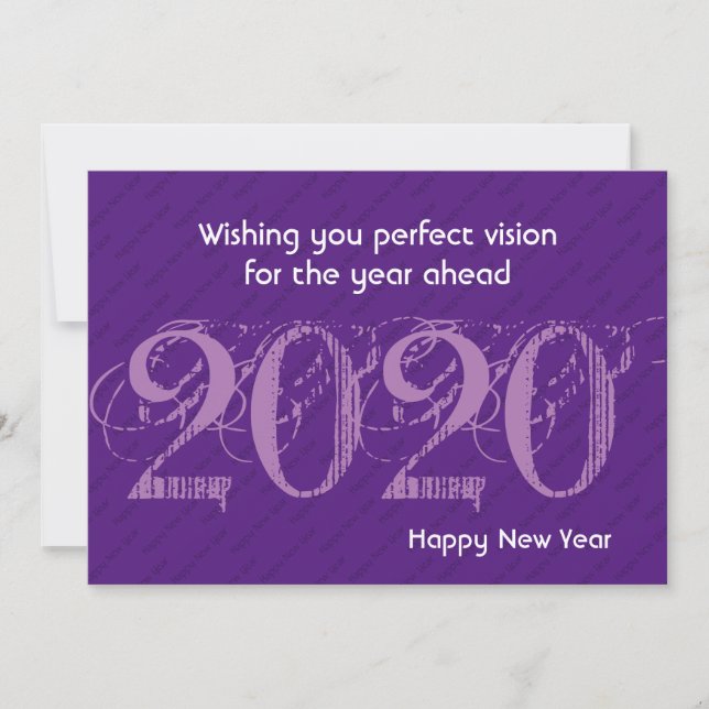 NOUVELLE ANNÉE 20:20 Vision Carte de voeux PURPLE  (Devant)