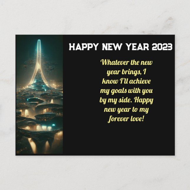 nouvelle année Carte de voeux pour 2023 avec AI (Devant)