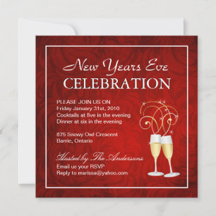 NOUVELLE ANNÉE INVITATION À LA FÊTE DE LA VEILLE