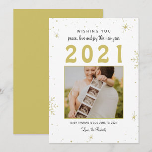 nouvelle année/Noël bébé faire-part flocon de neig