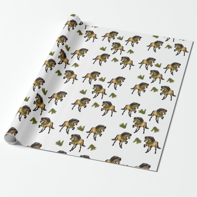 Nouvelle Buckskin Isländisch Horse Weihnachten Geschenkpapier (Ungerollt)