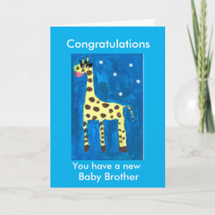 Nouvelle carte bébé frère girafe