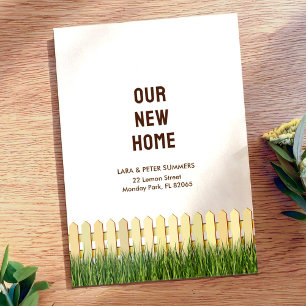 Nouvelle carte d'adresse avec clôture de piquets e