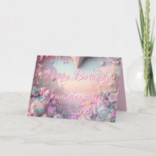 Nouvelle carte d'anniversaire Pink Stars Grandgirl