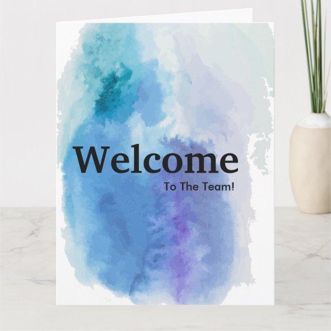 Nouvelle carte d'aquarelle d'accueil des employés (Devant)