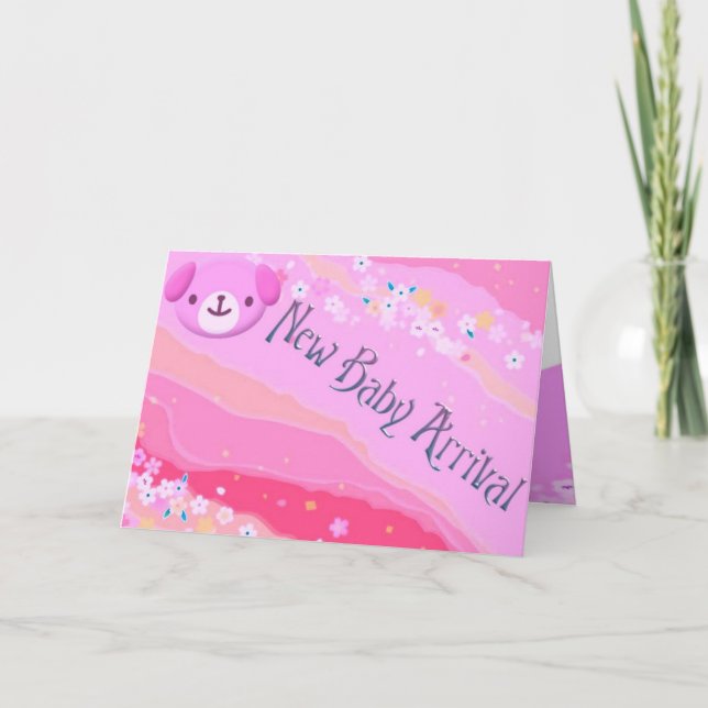 Nouvelle carte d'arrivée pour bébés (Devant)