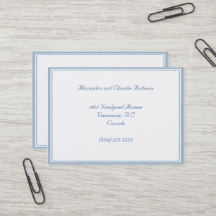 Nouvelle carte d'avis d'adresse de cadre blanc