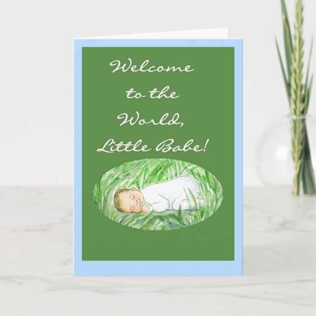 Nouvelle carte de bienvenue pour bébé garçon (Devant)