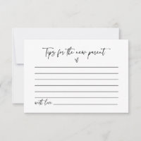 Nouvelle carte de conseils pour jeunes parents Jeu