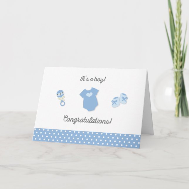 Nouvelle carte de félicitations pour bébé garçon (Devant)