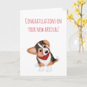 Nouvelle carte de félicitations pour chiot pour un
