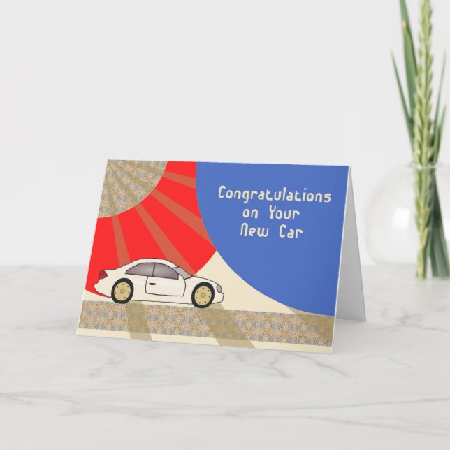 Nouvelle carte de félicitations voiture avec voitu (Devant)