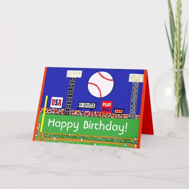 Nouvelle carte de joyeux anniversaire de base-ball (Devant)