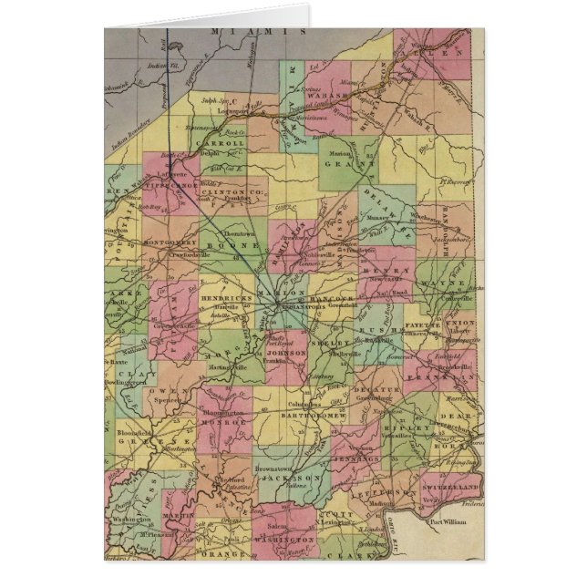 Nouvelle Carte De L'Indiana (Devant)