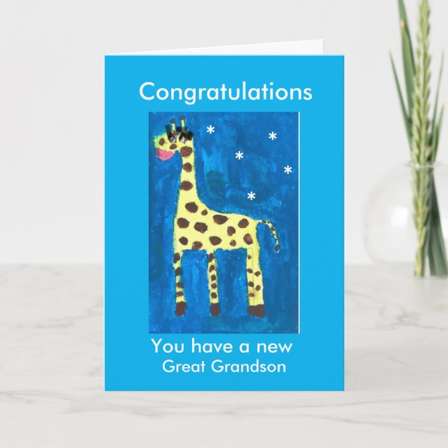 Nouvelle carte de petite-fils girafe (Devant)