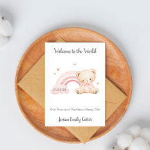 Nouvelle carte de Teddy pour la bienvenue de bébé 