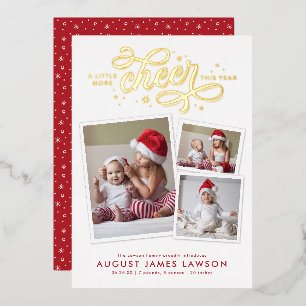 Nouvelle carte de vacances de Noël de naissance