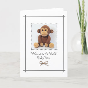 Nouvelle carte de voeux de singe Crochet bébé pers