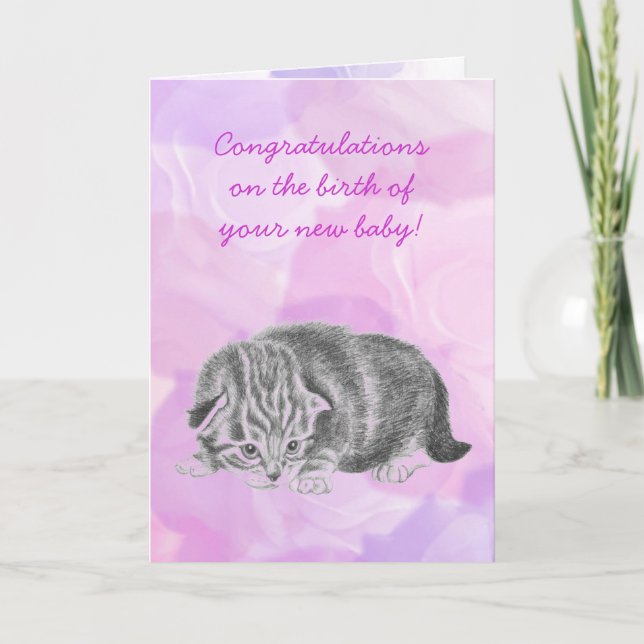 nouvelle carte de voeux pour bébé amusant (Devant)