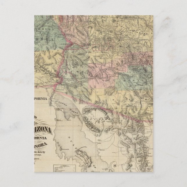 Nouvelle carte du territoire de l'Arizona (Devant)