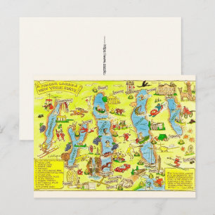 Nouvelle carte postale drôle des Finger Lakes de N