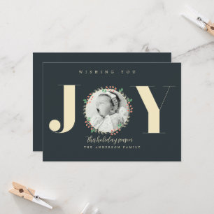 Nouvelle couronne de Noël Faire-part bébé