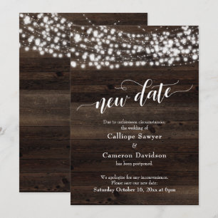 Nouvelle Date Bois & Lumières Carte Mariage report