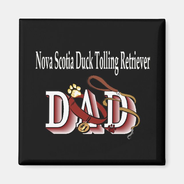 NOUVELLE-ÉCOSSE DUCK Tolling Retriever papa Magnet (Devant)
