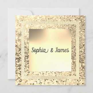 Nouvelle Élégante Sparkle faire-part de mariage or