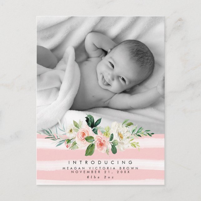 nouvelle fille faire-part de naissance photo carte (Devant)
