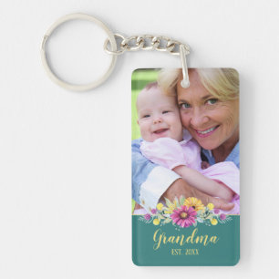 Nouvelle Grandma Elegant Fleurs Turquoise Turquois