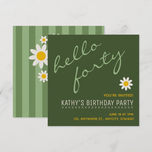 Nouvelle invitation à une fête d'anniversaire | Ca (Devant / Derrière)