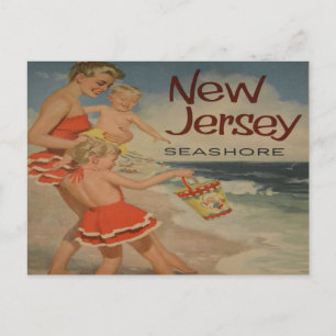 nouvelle jersey shore vintage vacances carte posta
