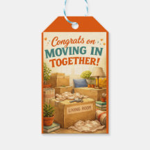 Nouvelle Maison/Déménagement Étiquette de Cadeau d