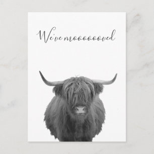 Nouvelle maison Moving Faire-part Highland Cow
