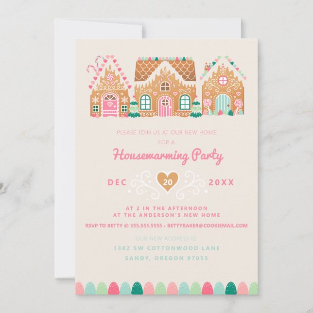 Nouvelle maison pain d'épices carte de Noël (Devant)