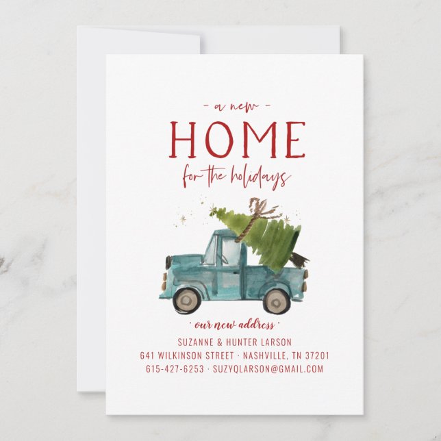 Nouvelle Maison Pour Les Vacances Faire-part En Mo (Devant)