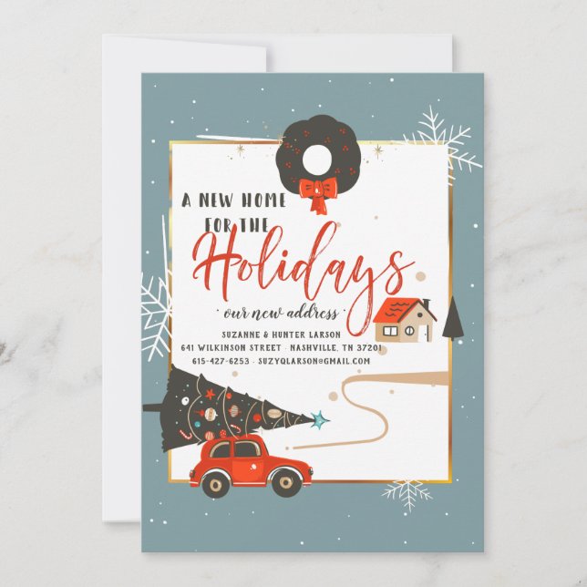 Nouvelle Maison Pour Les Vacances Faire-part En Mo (Devant)