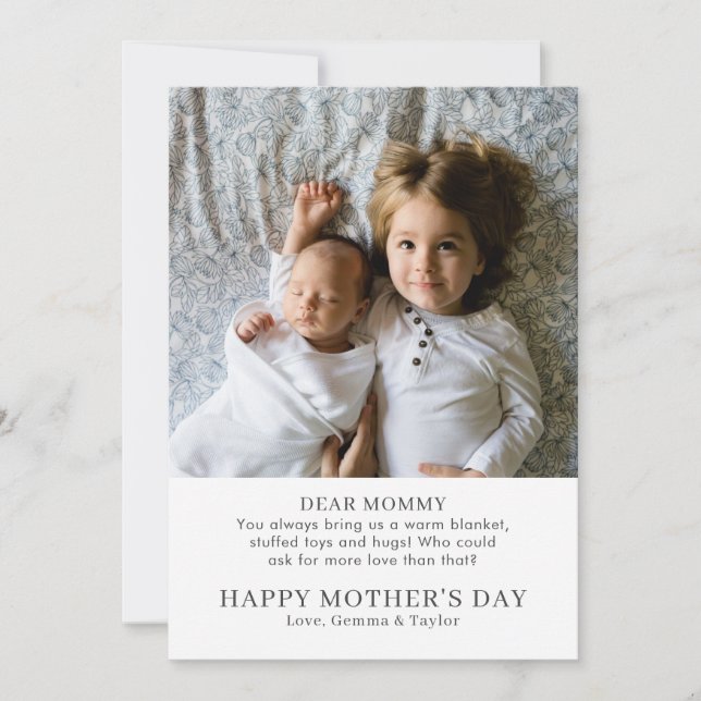 Nouvelle Maman Fête des mères Carte de vacances ph (Devant)