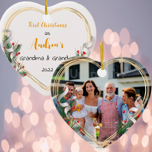 Nouvelle maman papa Holly & Pine Gold Frame Photo