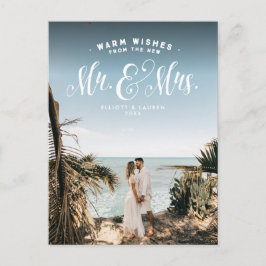 Nouvelle mariée M. et Mme carte postale de vacance