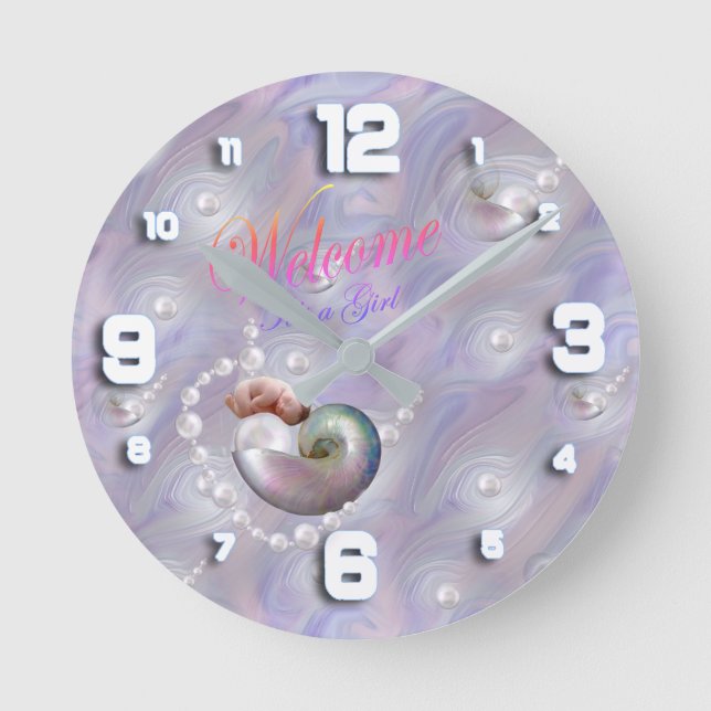 Nouvelle Mère baby shower Cadeau Baby Horloge rond (Recto)