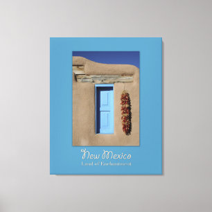 Nouvelle-Mexique Bleu Fenêtre Toile Enveloppée