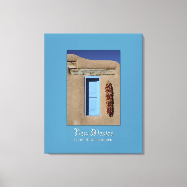 Nouvelle-Mexique Bleu Fenêtre Toile Enveloppée (Recto)