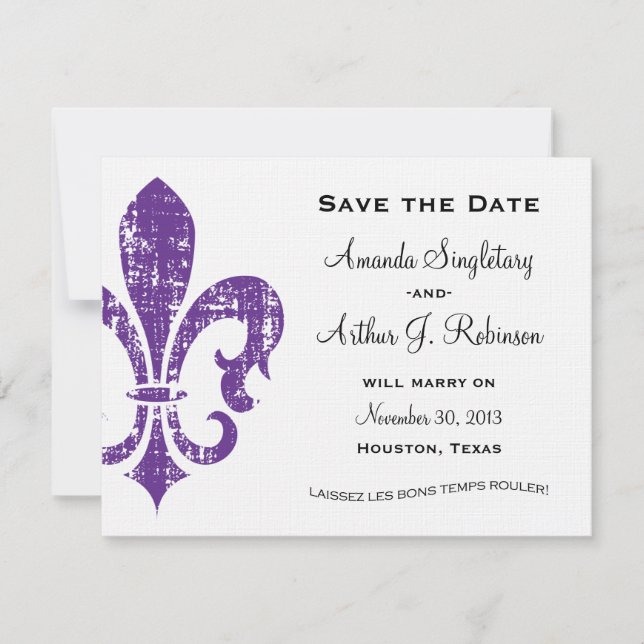 Nouvelle-Orléans | Save the date | Pourpre (Devant)