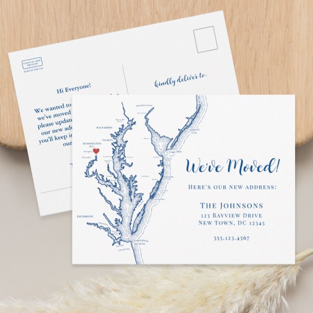 Nouvelle page Washington DC Carte Moving (Washington DC Govt military moving announcement change of address postcard from Coastal Map Designs)